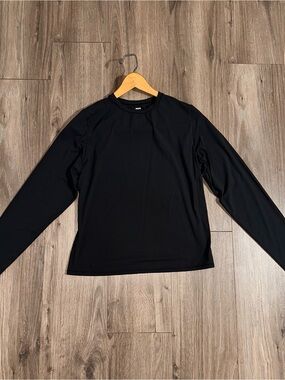 SKIMS Black Long-Sleeve Crewneck Stretch Top
